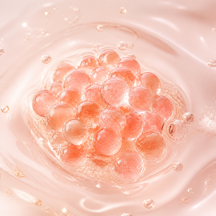 Conceptuele visual van salmon egg extract in serum